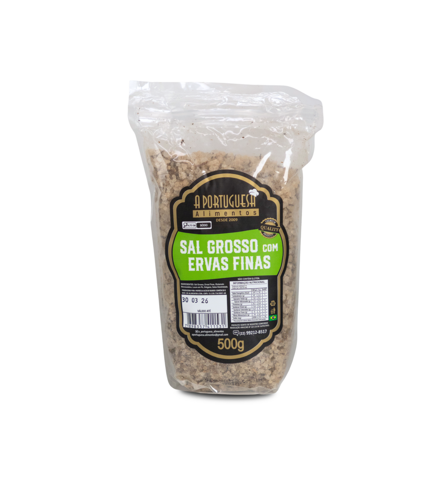 Sel pour barbecue assaisonné aux fines herbes Aportuguesa 500 g