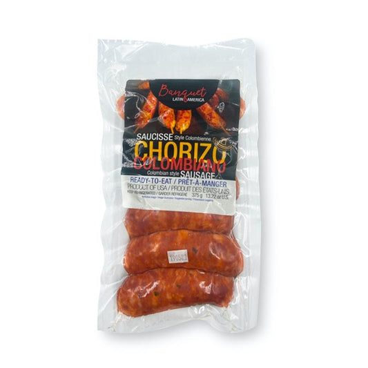 Pacote de linguiça de chouriço colombiana gourmet para banquete 375g
